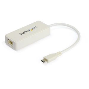 StarTech.com USB-C Ethernet-adapter med extra USB 3.0-port - vit